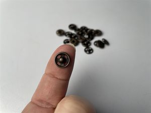 Trykknap - antik messing, 10 mm og 10 stk.